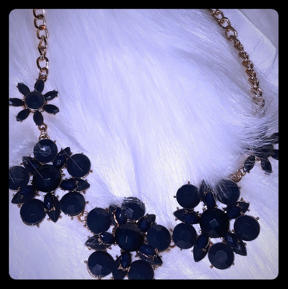 Navy Blue And Gold Necklace